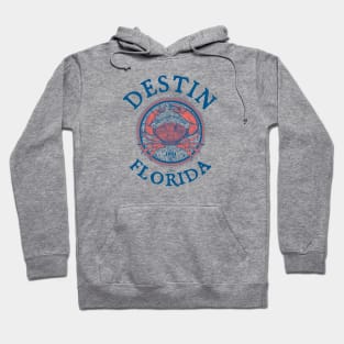 Destin, Florida, with Stone Crab on Wind Rose Hoodie